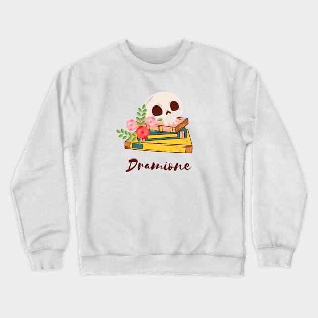 Dramione, skull and books Crewneck Sweatshirt by fangirl-moment